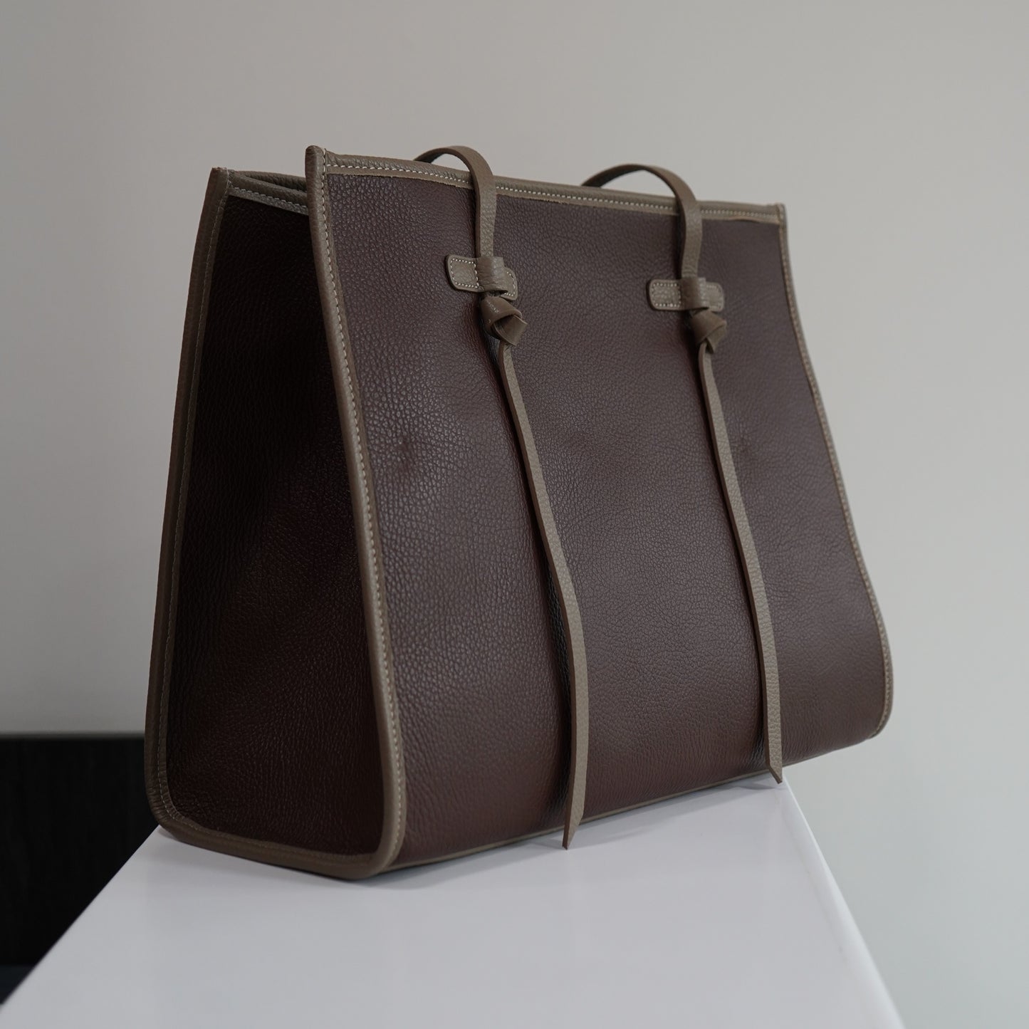 Lynda Bag L – Mocha & Taupe Leather | Limited Edition