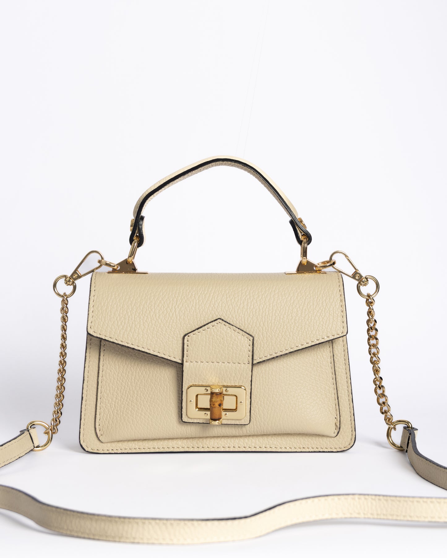 Nahla – Cuir Grainé Beige | Édition Limitée