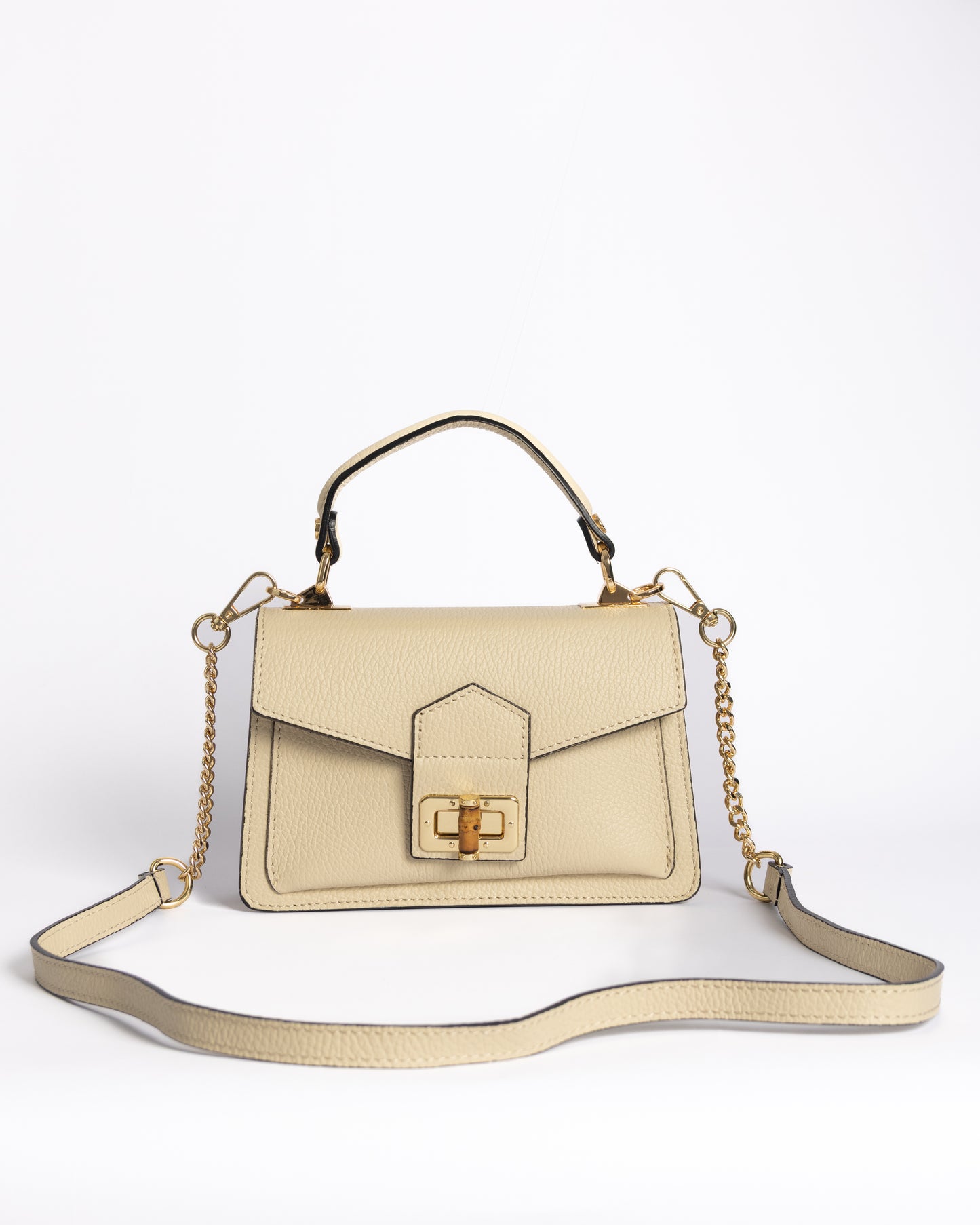 Nahla – Cuir Grainé Beige | Édition Limitée