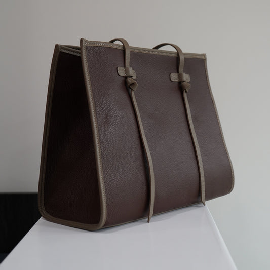 Lynda Bag L – Mocha & Taupe Leather | Limited Edition