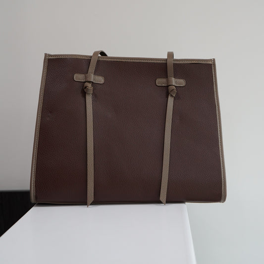 Lynda Bag L – Mocha & Taupe Leather | Limited Edition