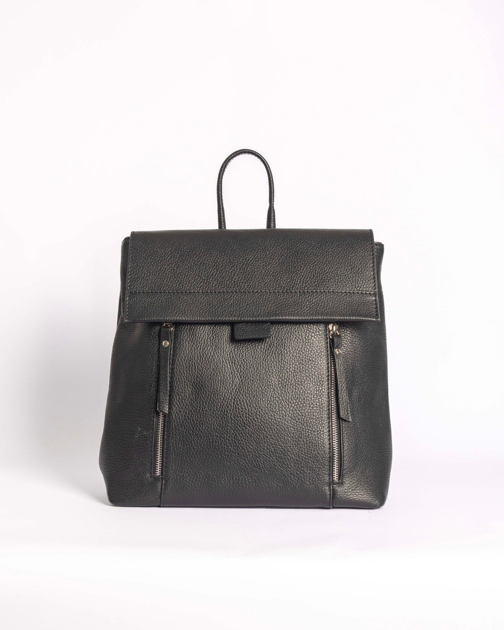 Cartable Sara Nero en cuir grainé italien – 10ème Paris